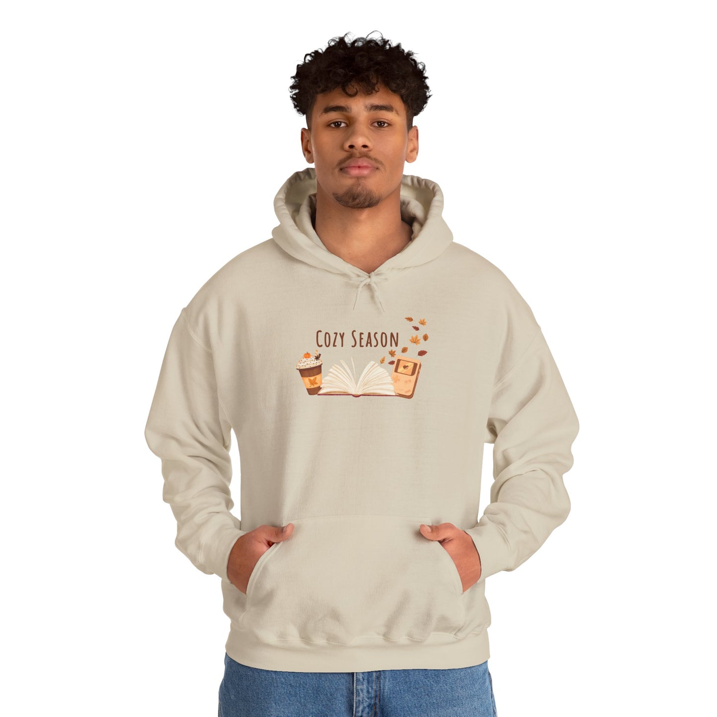 Cozy Season Hooded Sweatshirt, Unisex Hoodie, Gift for Fall, Autumn Fashion, Cozy Gamer, Coffee Lover Sweatshirt, Warm Casual Wear