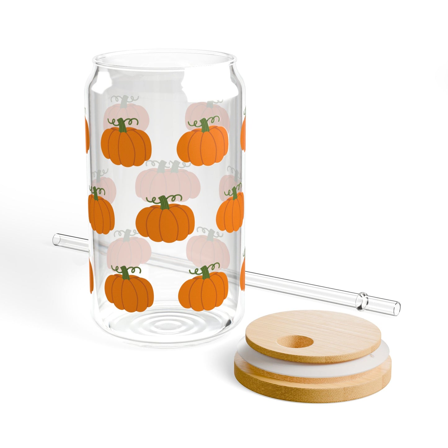 Fall Pumpkin Sipper Glass, 16oz, Perfect Gift for Fall Lovers, Kitchen Decor