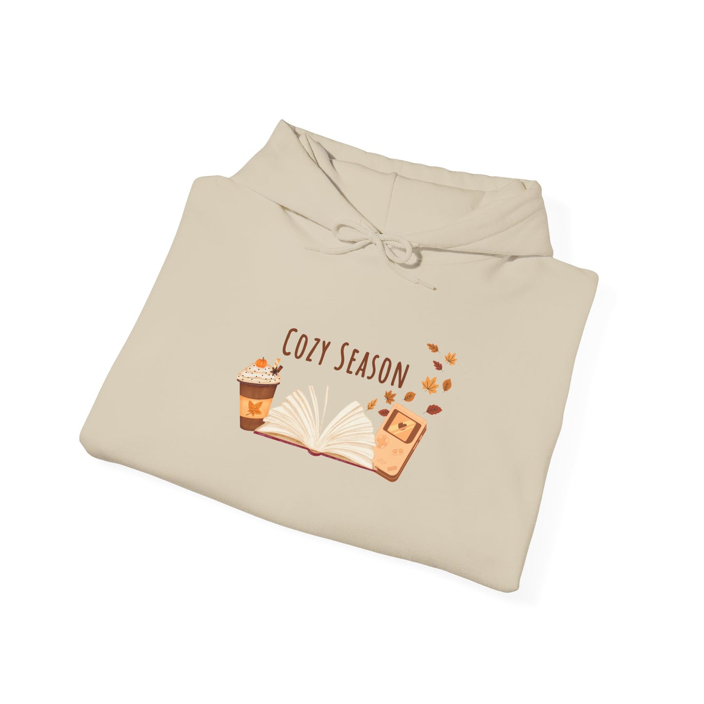 Cozy Season Hooded Sweatshirt, Unisex Hoodie, Gift for Fall, Autumn Fashion, Cozy Gamer, Coffee Lover Sweatshirt, Warm Casual Wear