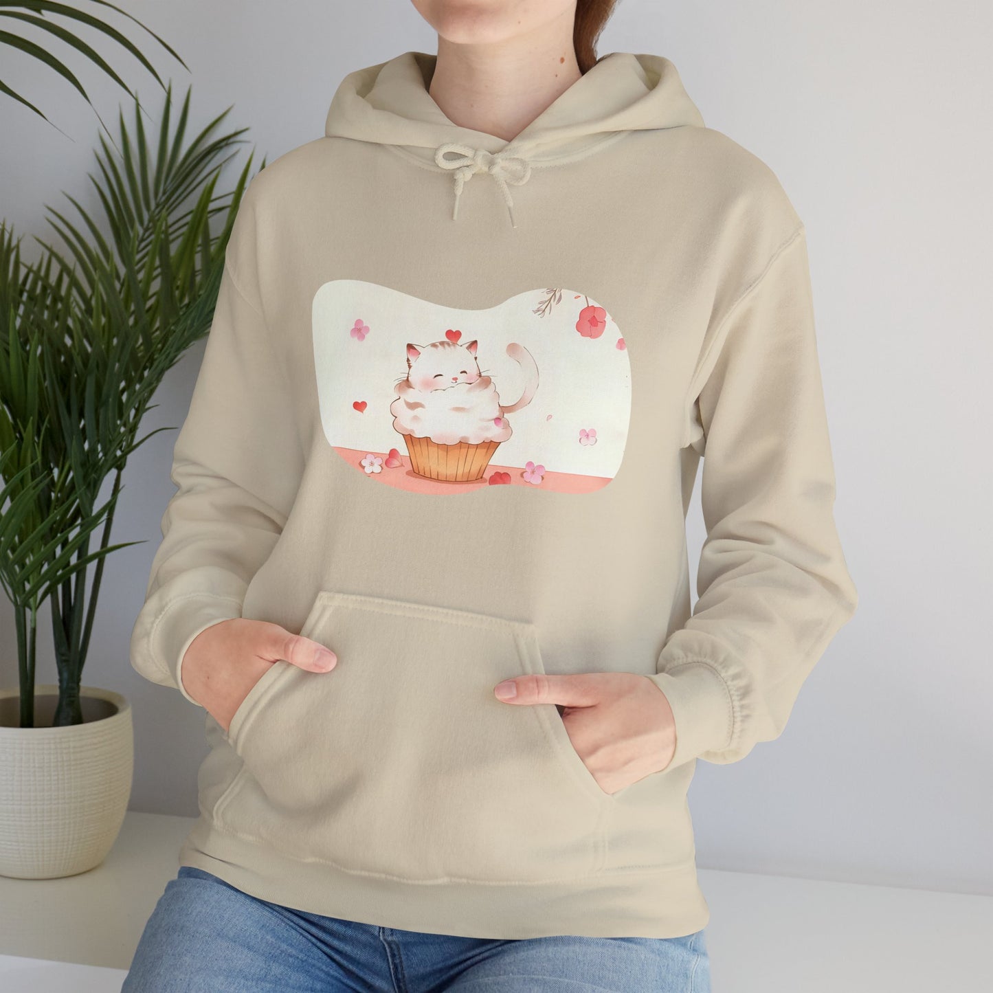 Sweet Treats Unisex Hoodie - Cute Cat Cupcake Design, Cozy Gift, Cat Lover Sweatshirt, Bakers, Cute Clothing, Fun Apparel