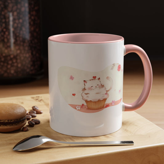 Cute Cat Cup: Adorable Accent Coffee Mug | Gift for Cat Lovers, Pet Owners, Caffeine Lovers, Birthday, Mother's Day, Housewarming