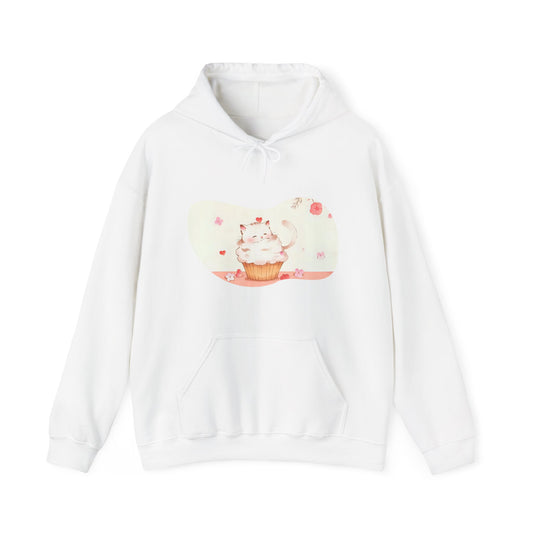 Sweet Treats Unisex Hoodie - Cute Cat Cupcake Design, Cozy Gift, Cat Lover Sweatshirt, Bakers, Cute Clothing, Fun Apparel