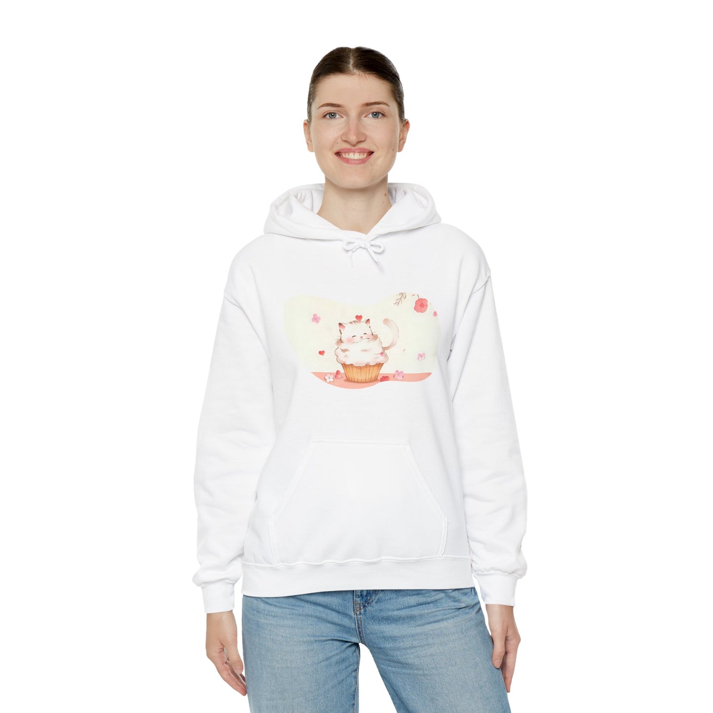 Sweet Treats Unisex Hoodie - Cute Cat Cupcake Design, Cozy Gift, Cat Lover Sweatshirt, Bakers, Cute Clothing, Fun Apparel