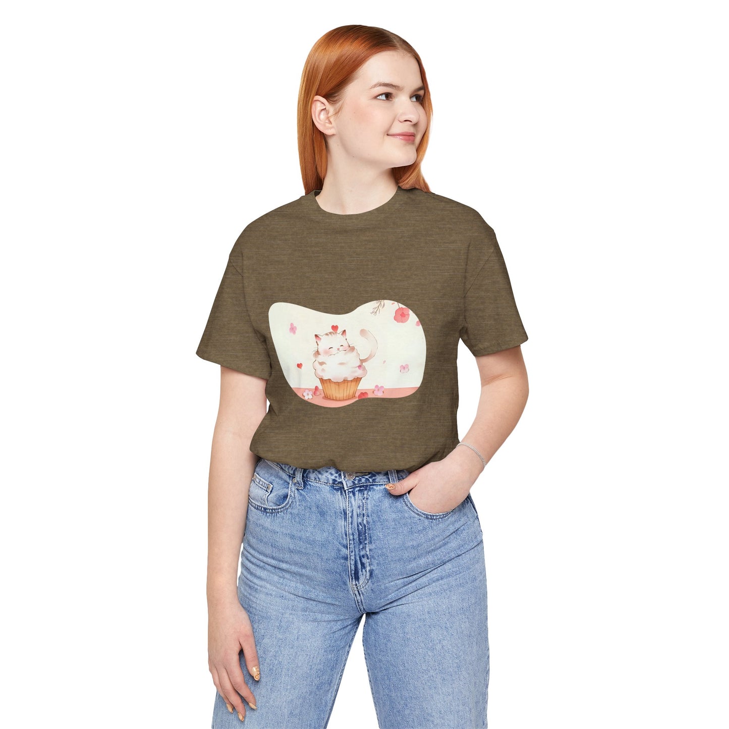 Cute Cat Cupcake Tee, Unisex T-Shirt, Funny Gift, Birthday Gift, Cat Lover Apparel, Casual Fashion Tee, Sweet Treat Shirt