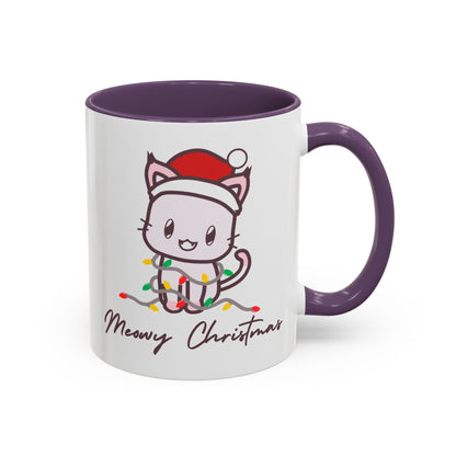 Meowy Christmas Accent Coffee Mug