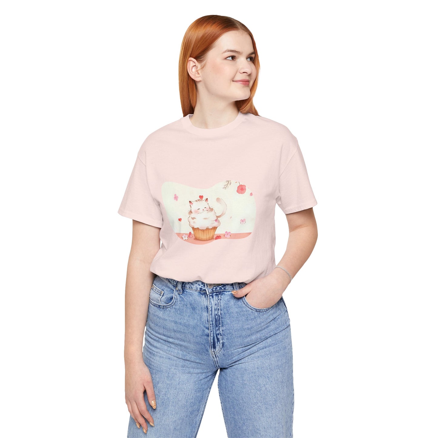 Cute Cat Cupcake Tee, Unisex T-Shirt, Funny Gift, Birthday Gift, Cat Lover Apparel, Casual Fashion Tee, Sweet Treat Shirt