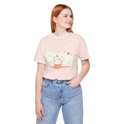 Cute Cat Cupcake Tee, Unisex T-Shirt, Funny Gift, Birthday Gift, Cat Lover Apparel, Casual Fashion Tee, Sweet Treat Shirt