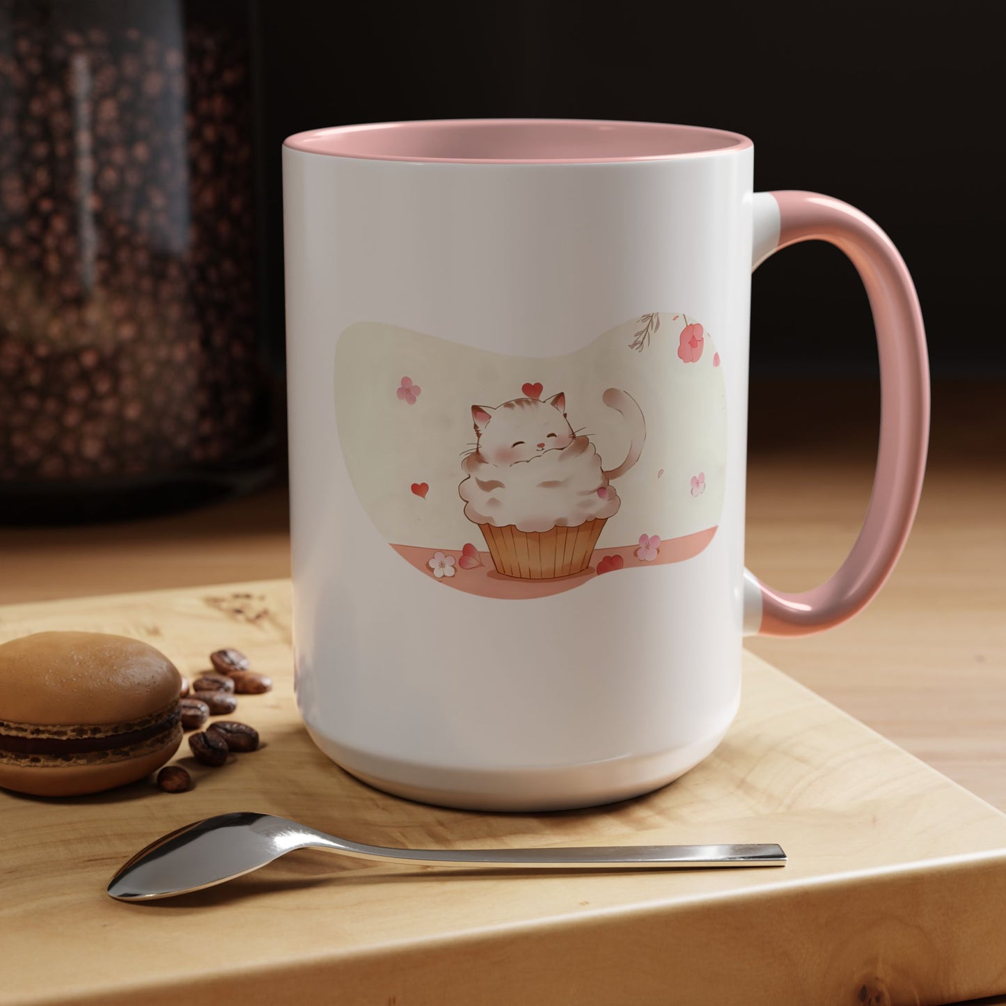Cute Cat Cup: Adorable Accent Coffee Mug | Gift for Cat Lovers, Pet Owners, Caffeine Lovers, Birthday, Mother's Day, Housewarming