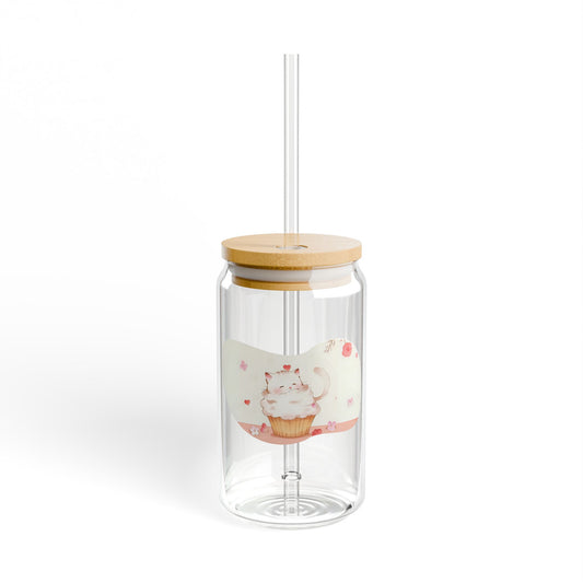 Cute Cupcake Sipper Glass - 16oz Beverage Container, Perfect Gift for Baking Lovers, Summer Parties, Kids, Home Decor, Eco-Friendly [...]