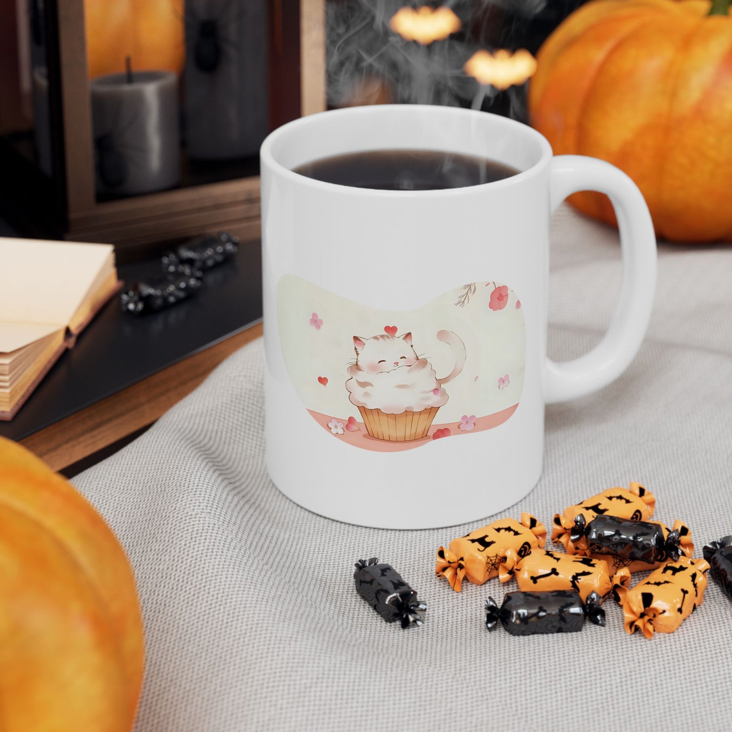Cute Cat Ceramic Mug, Cute Coffee Cup, Tea Lover Gift, Heartwarming Kitchen Decor, Personalized Beverage Mug, Unique Gift Idea