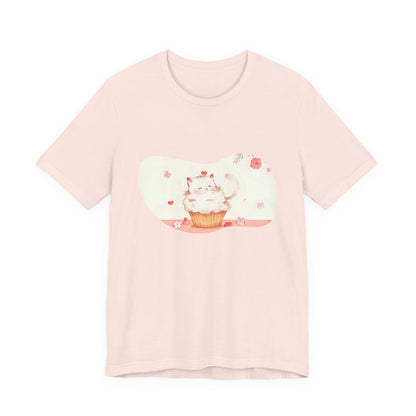 Cute Cat Cupcake Tee, Unisex T-Shirt, Funny Gift, Birthday Gift, Cat Lover Apparel, Casual Fashion Tee, Sweet Treat Shirt