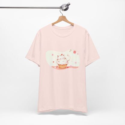 Cute Cat Cupcake Tee, Unisex T-Shirt, Funny Gift, Birthday Gift, Cat Lover Apparel, Casual Fashion Tee, Sweet Treat Shirt