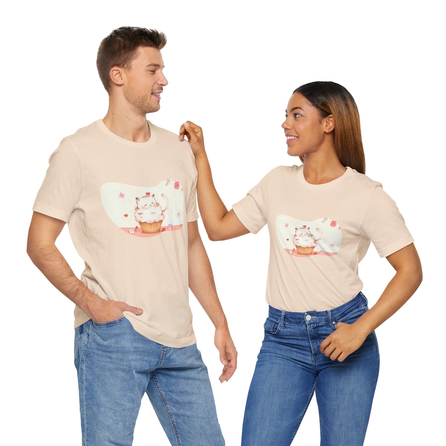 Cute Cat Cupcake Tee, Unisex T-Shirt, Funny Gift, Birthday Gift, Cat Lover Apparel, Casual Fashion Tee, Sweet Treat Shirt