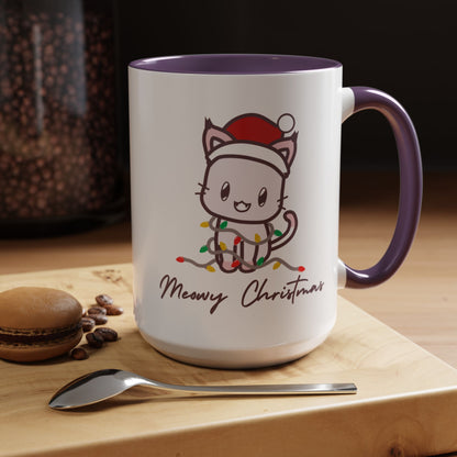 Meowy Christmas Accent Coffee Mug