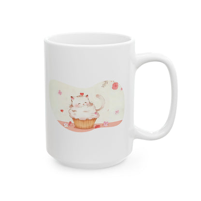 Cute Cat Ceramic Mug, Cute Coffee Cup, Tea Lover Gift, Heartwarming Kitchen Decor, Personalized Beverage Mug, Unique Gift Idea