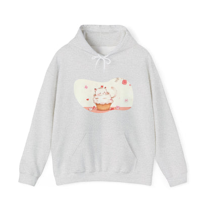 Sweet Treats Unisex Hoodie - Cute Cat Cupcake Design, Cozy Gift, Cat Lover Sweatshirt, Bakers, Cute Clothing, Fun Apparel