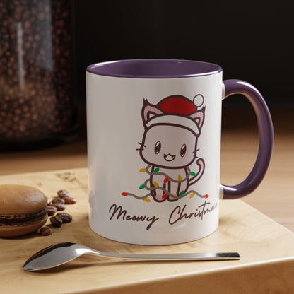 Meowy Christmas Accent Coffee Mug