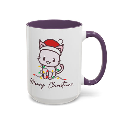 Meowy Christmas Accent Coffee Mug