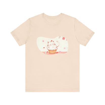 Cute Cat Cupcake Tee, Unisex T-Shirt, Funny Gift, Birthday Gift, Cat Lover Apparel, Casual Fashion Tee, Sweet Treat Shirt