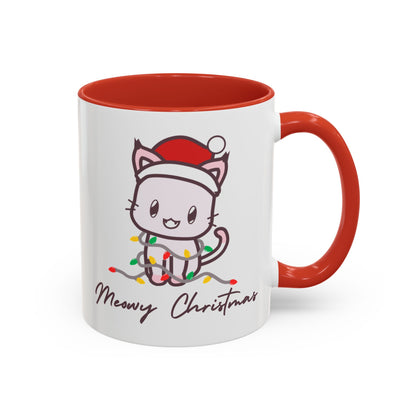 Meowy Christmas Accent Coffee Mug