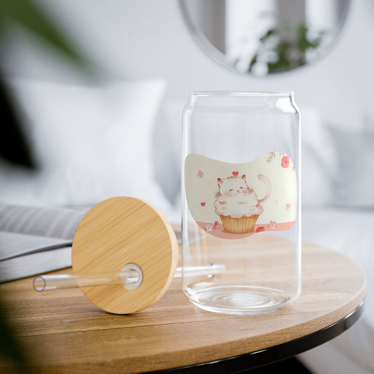 Cute Cupcake Sipper Glass - 16oz Beverage Container, Perfect Gift for Baking Lovers, Summer Parties, Kids, Home Decor, Eco-Friendly [...]
