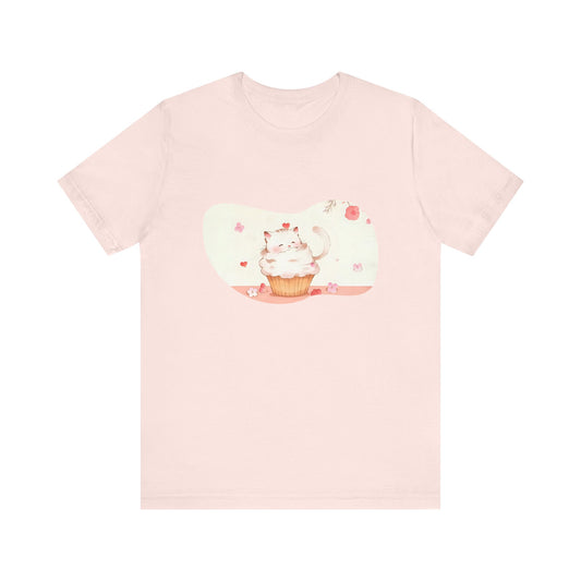 Cute Cat Cupcake Tee, Unisex T-Shirt, Funny Gift, Birthday Gift, Cat Lover Apparel, Casual Fashion Tee, Sweet Treat Shirt