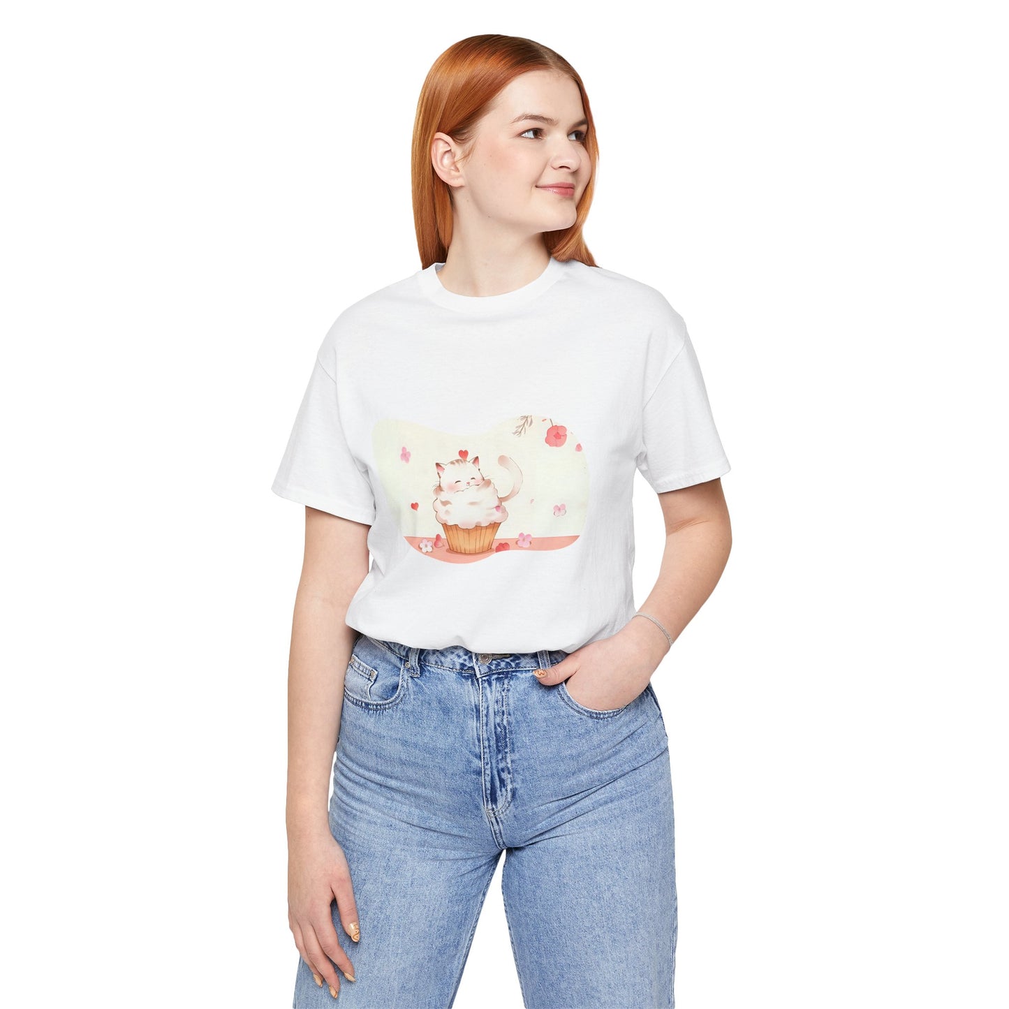 Cute Cat Cupcake Tee, Unisex T-Shirt, Funny Gift, Birthday Gift, Cat Lover Apparel, Casual Fashion Tee, Sweet Treat Shirt