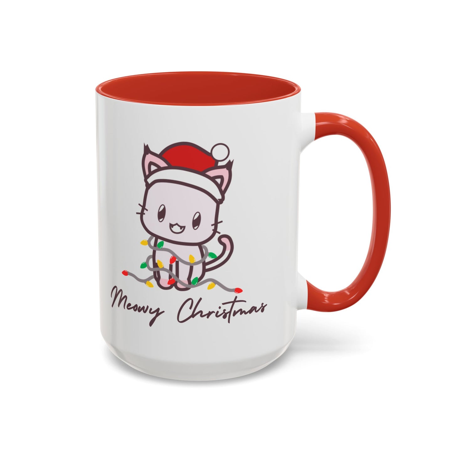 Meowy Christmas Accent Coffee Mug