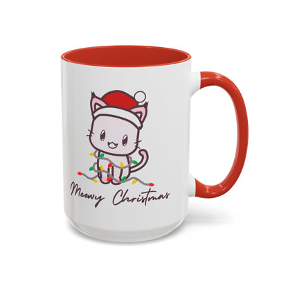 Meowy Christmas Accent Coffee Mug