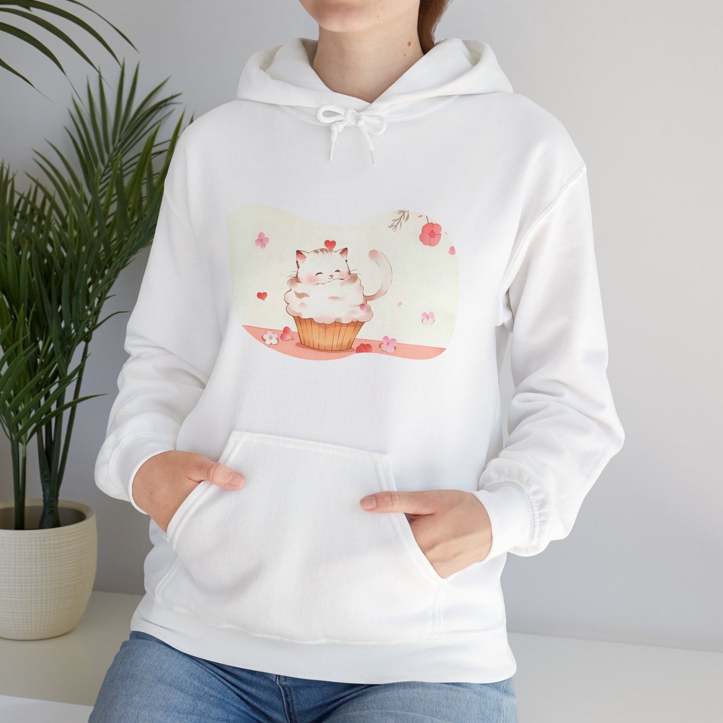 Sweet Treats Unisex Hoodie - Cute Cat Cupcake Design, Cozy Gift, Cat Lover Sweatshirt, Bakers, Cute Clothing, Fun Apparel