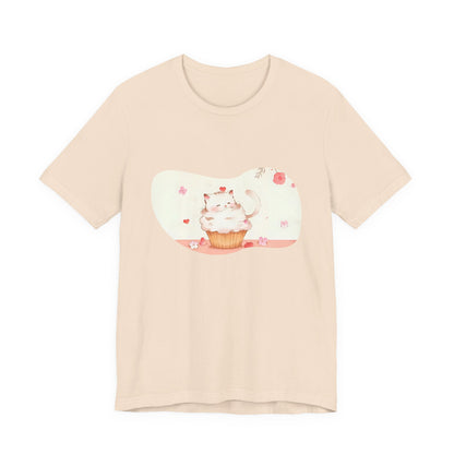 Cute Cat Cupcake Tee, Unisex T-Shirt, Funny Gift, Birthday Gift, Cat Lover Apparel, Casual Fashion Tee, Sweet Treat Shirt