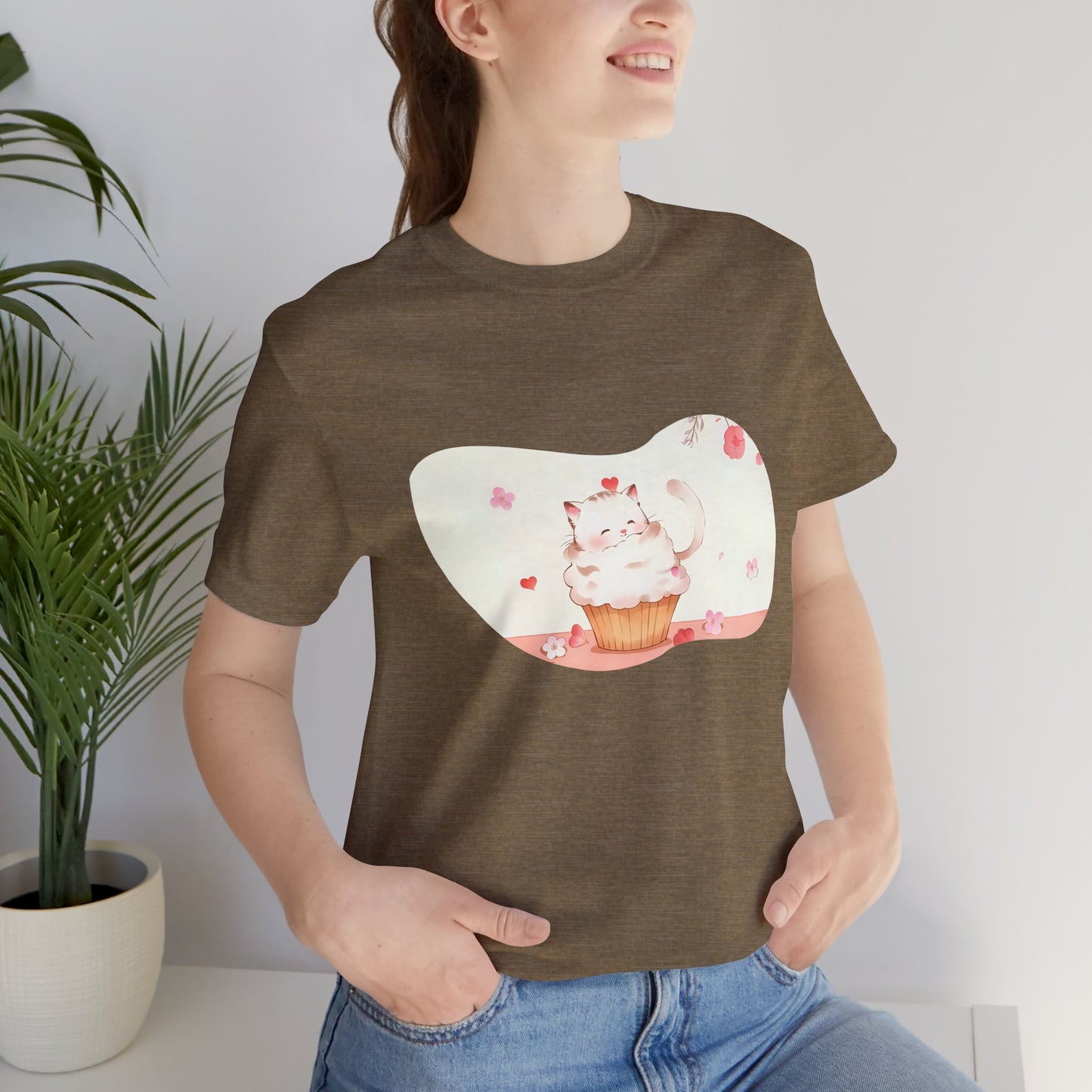 Cute Cat Cupcake Tee, Unisex T-Shirt, Funny Gift, Birthday Gift, Cat Lover Apparel, Casual Fashion Tee, Sweet Treat Shirt