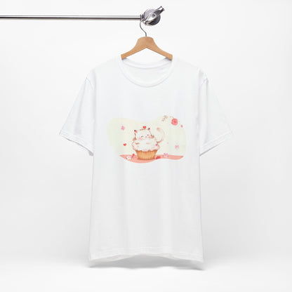 Cute Cat Cupcake Tee, Unisex T-Shirt, Funny Gift, Birthday Gift, Cat Lover Apparel, Casual Fashion Tee, Sweet Treat Shirt