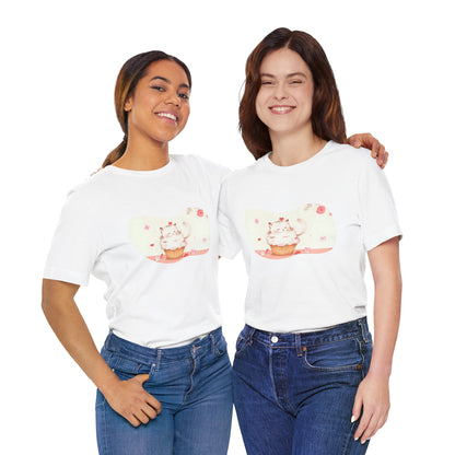Cute Cat Cupcake Tee, Unisex T-Shirt, Funny Gift, Birthday Gift, Cat Lover Apparel, Casual Fashion Tee, Sweet Treat Shirt