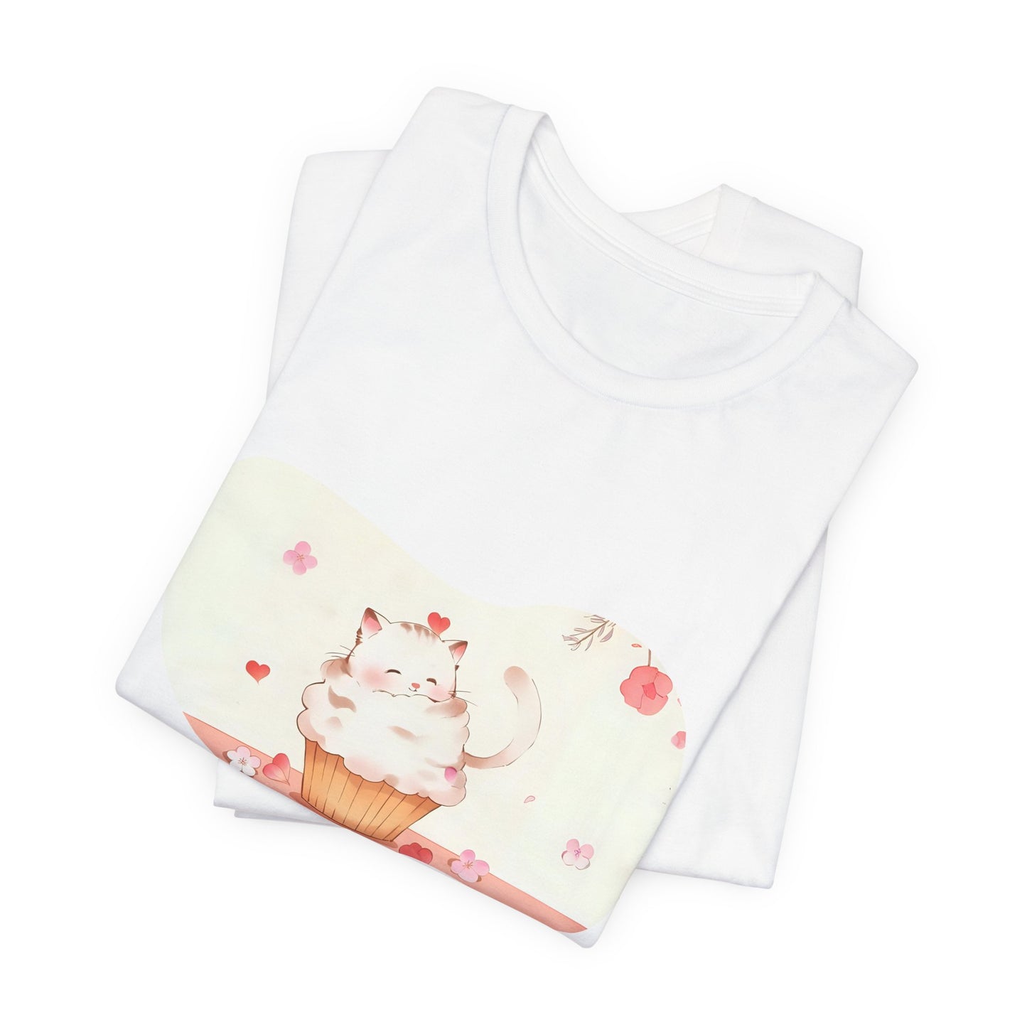 Cute Cat Cupcake Tee, Unisex T-Shirt, Funny Gift, Birthday Gift, Cat Lover Apparel, Casual Fashion Tee, Sweet Treat Shirt