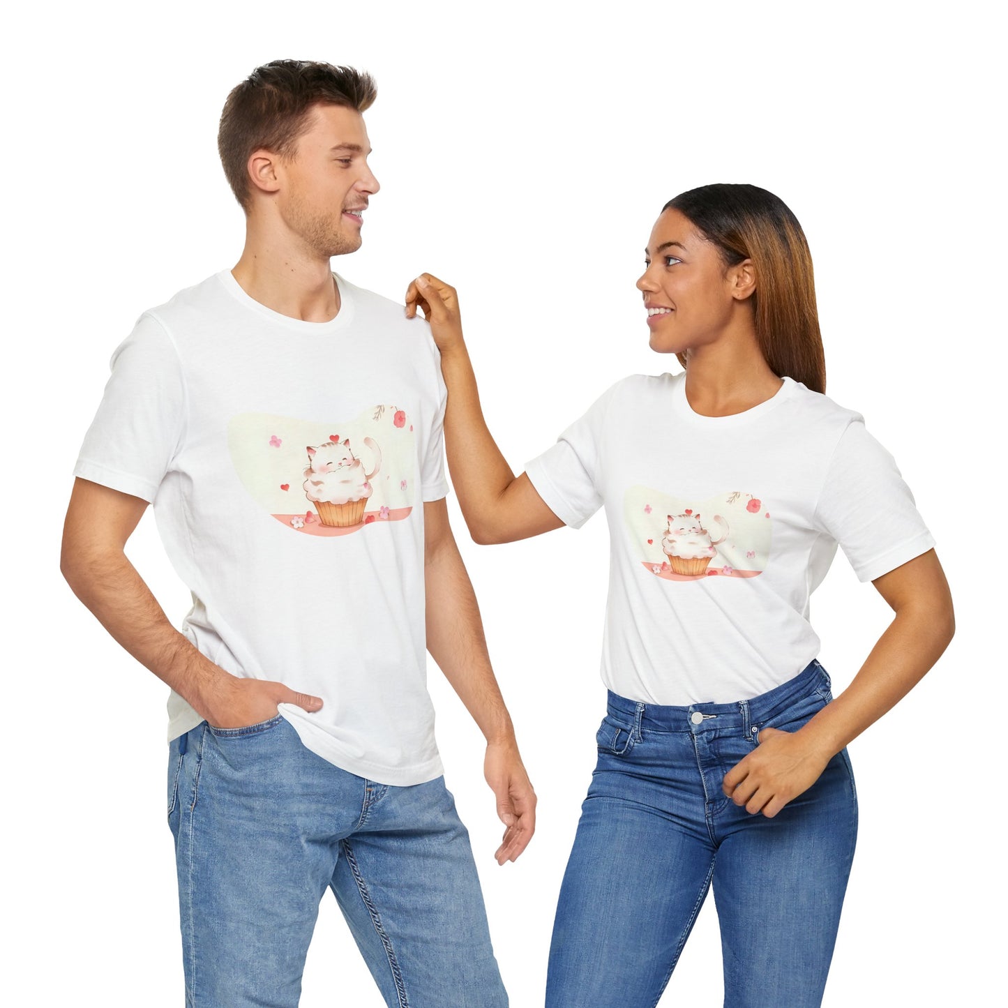 Cute Cat Cupcake Tee, Unisex T-Shirt, Funny Gift, Birthday Gift, Cat Lover Apparel, Casual Fashion Tee, Sweet Treat Shirt