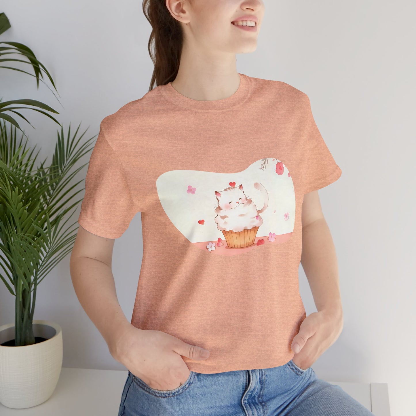 Cute Cat Cupcake Tee, Unisex T-Shirt, Funny Gift, Birthday Gift, Cat Lover Apparel, Casual Fashion Tee, Sweet Treat Shirt