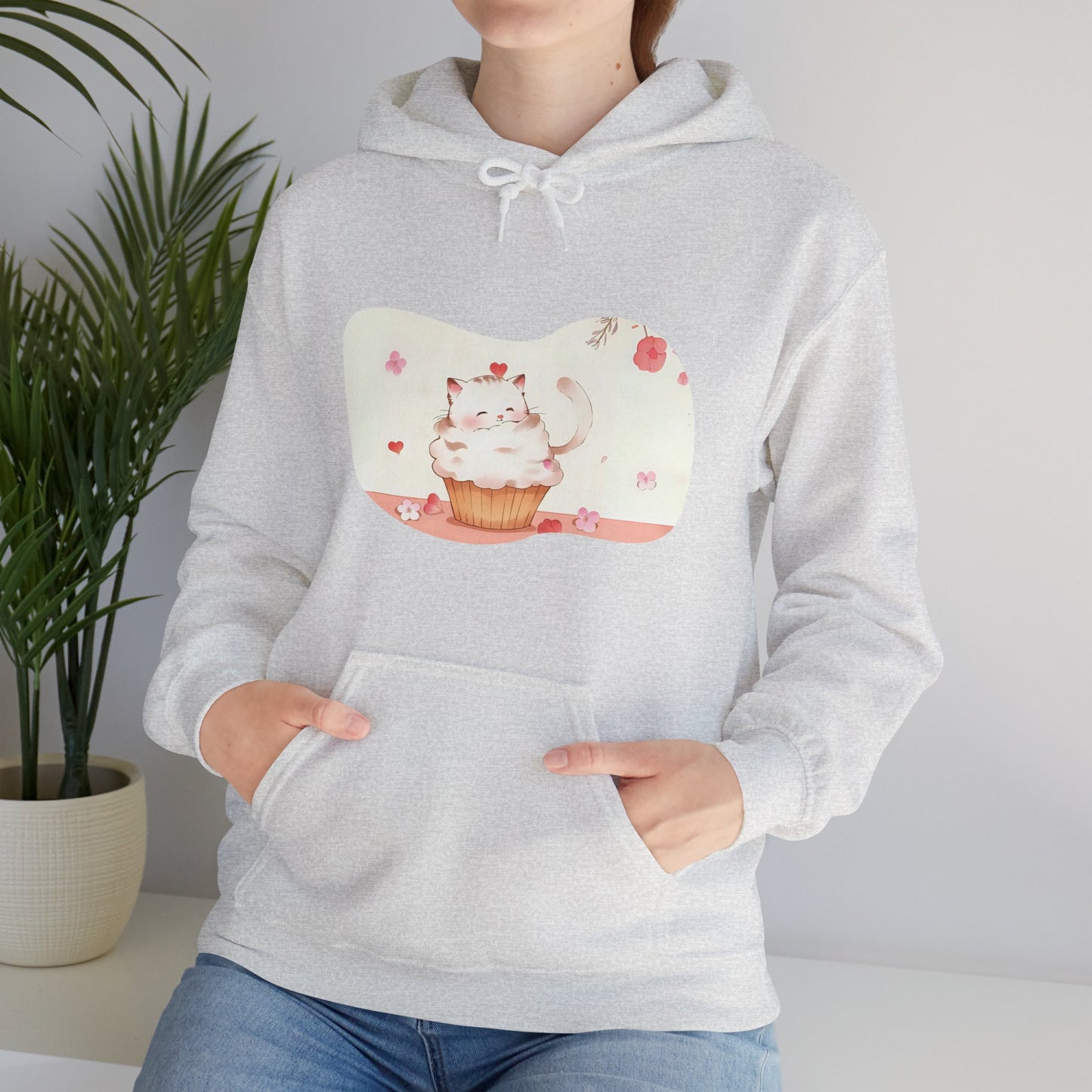 Sweet Treats Unisex Hoodie - Cute Cat Cupcake Design, Cozy Gift, Cat Lover Sweatshirt, Bakers, Cute Clothing, Fun Apparel