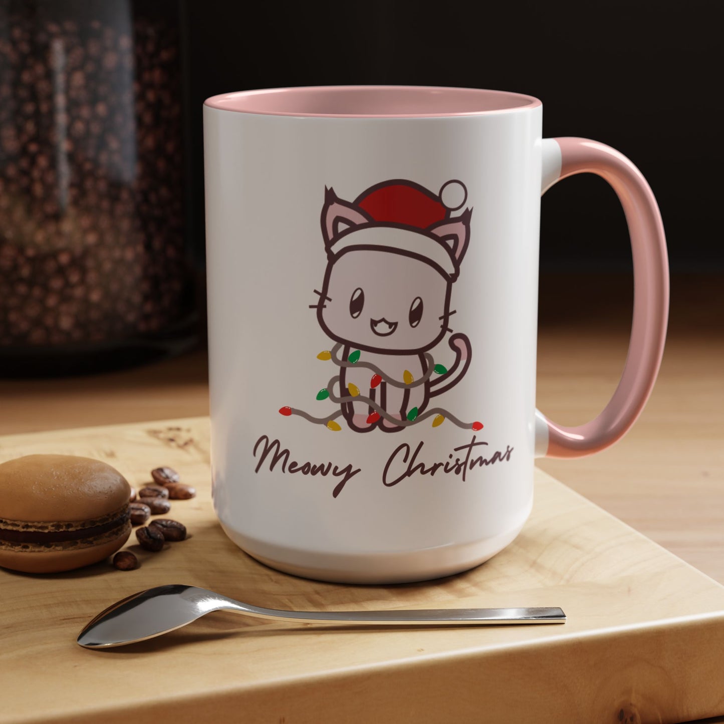 Meowy Christmas Accent Coffee Mug