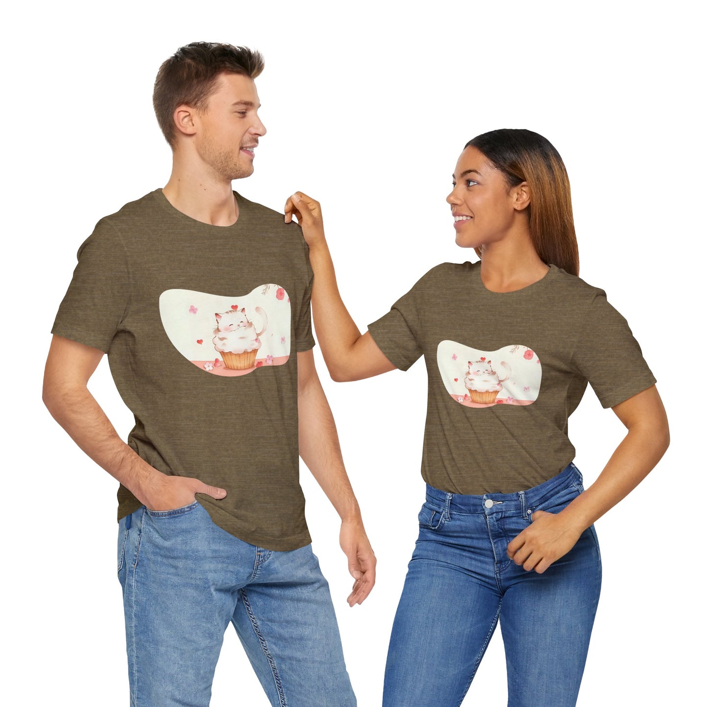 Cute Cat Cupcake Tee, Unisex T-Shirt, Funny Gift, Birthday Gift, Cat Lover Apparel, Casual Fashion Tee, Sweet Treat Shirt