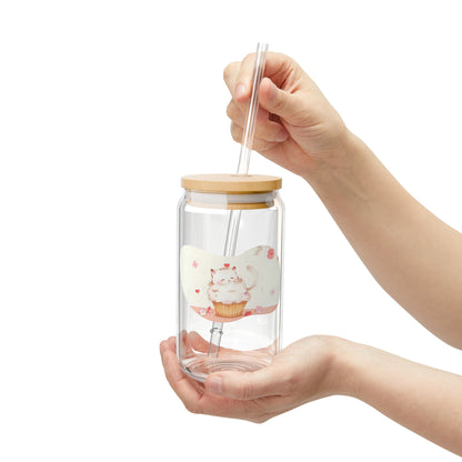 Cute Cupcake Sipper Glass - 16oz Beverage Container, Perfect Gift for Baking Lovers, Summer Parties, Kids, Home Decor, Eco-Friendly [...]