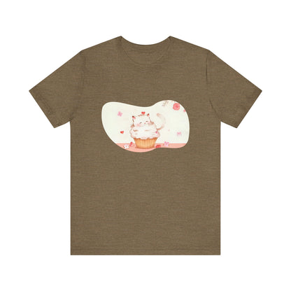 Cute Cat Cupcake Tee, Unisex T-Shirt, Funny Gift, Birthday Gift, Cat Lover Apparel, Casual Fashion Tee, Sweet Treat Shirt