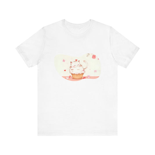 Cute Cat Cupcake Tee, Unisex T-Shirt, Funny Gift, Birthday Gift, Cat Lover Apparel, Casual Fashion Tee, Sweet Treat Shirt