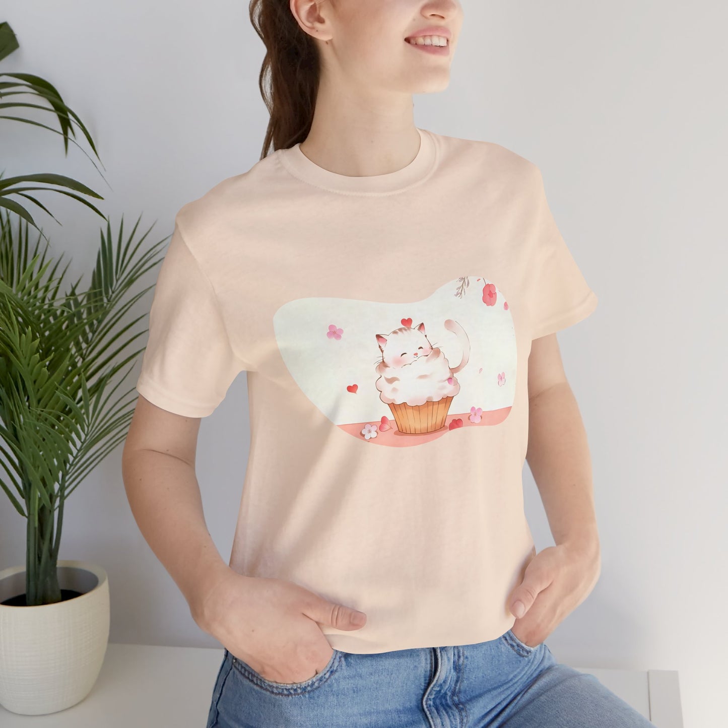 Cute Cat Cupcake Tee, Unisex T-Shirt, Funny Gift, Birthday Gift, Cat Lover Apparel, Casual Fashion Tee, Sweet Treat Shirt