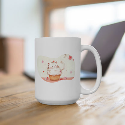 Cute Cat Ceramic Mug, Cute Coffee Cup, Tea Lover Gift, Heartwarming Kitchen Decor, Personalized Beverage Mug, Unique Gift Idea