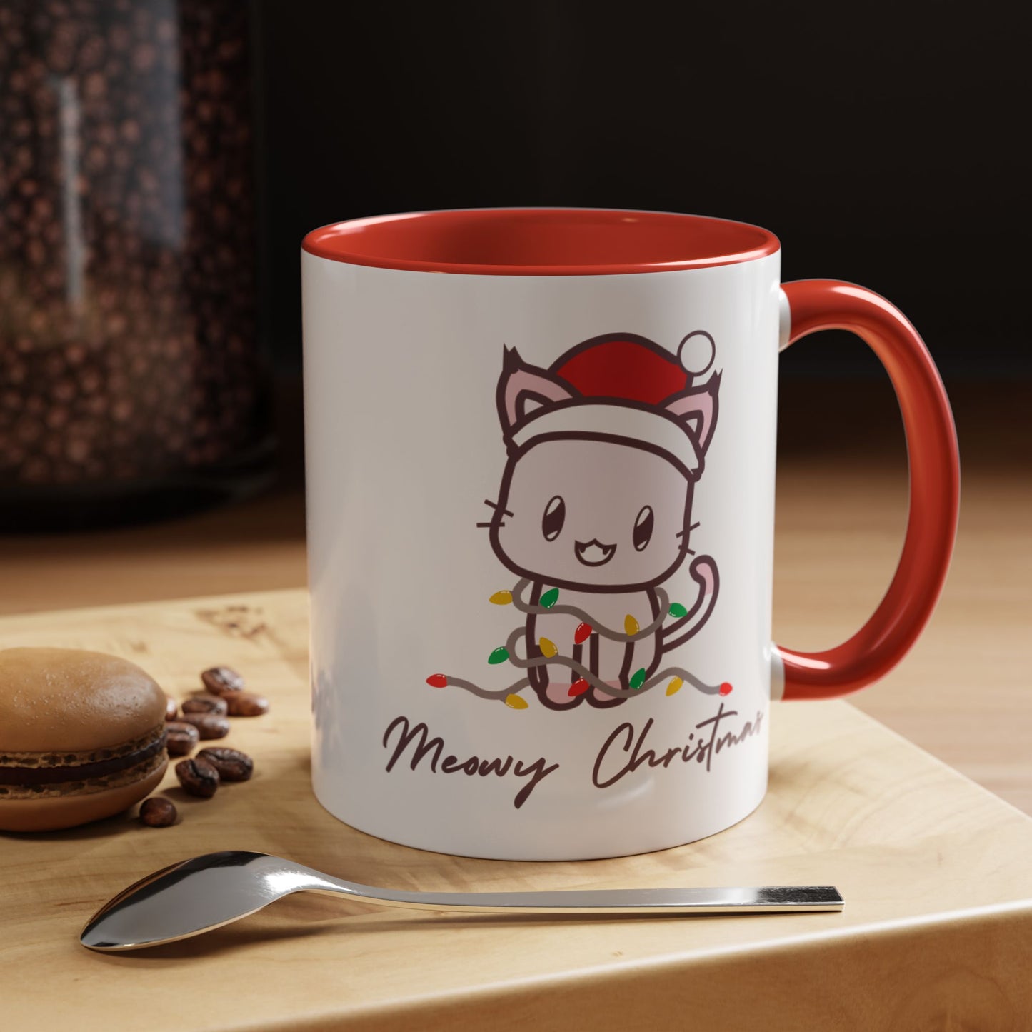 Meowy Christmas Accent Coffee Mug