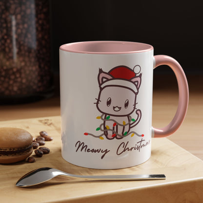 Meowy Christmas Accent Coffee Mug