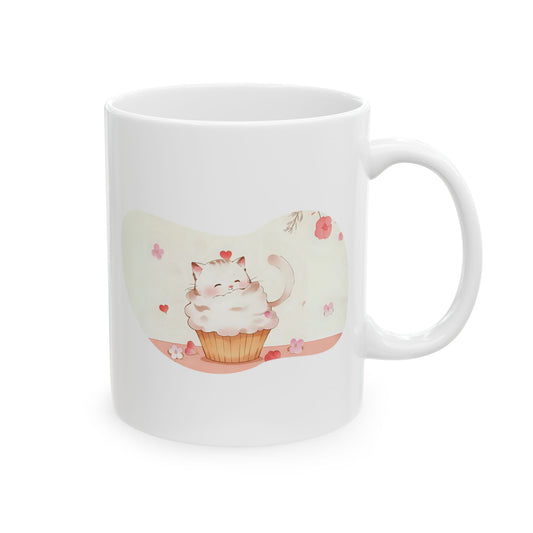 Cute Cat Ceramic Mug, Cute Coffee Cup, Tea Lover Gift, Heartwarming Kitchen Decor, Personalized Beverage Mug, Unique Gift Idea
