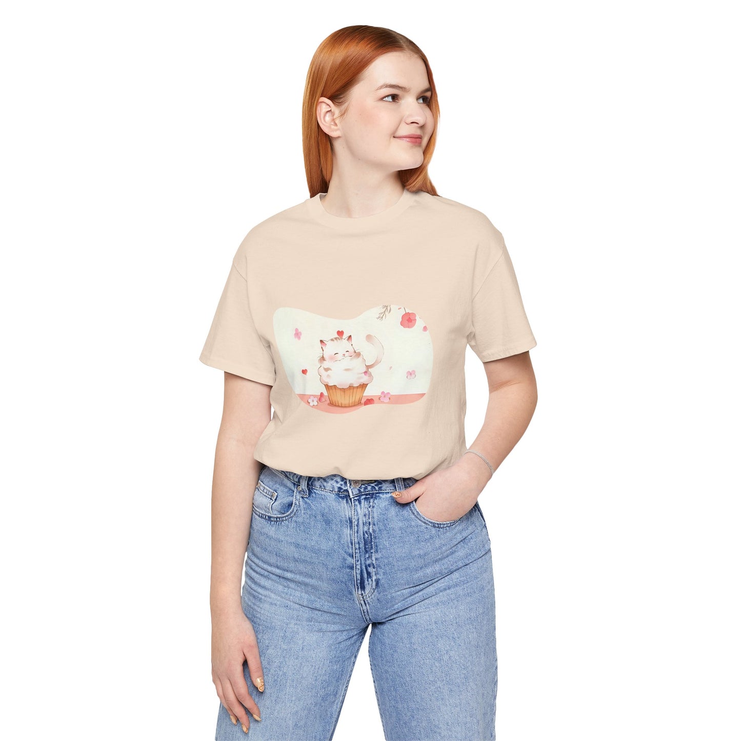 Cute Cat Cupcake Tee, Unisex T-Shirt, Funny Gift, Birthday Gift, Cat Lover Apparel, Casual Fashion Tee, Sweet Treat Shirt