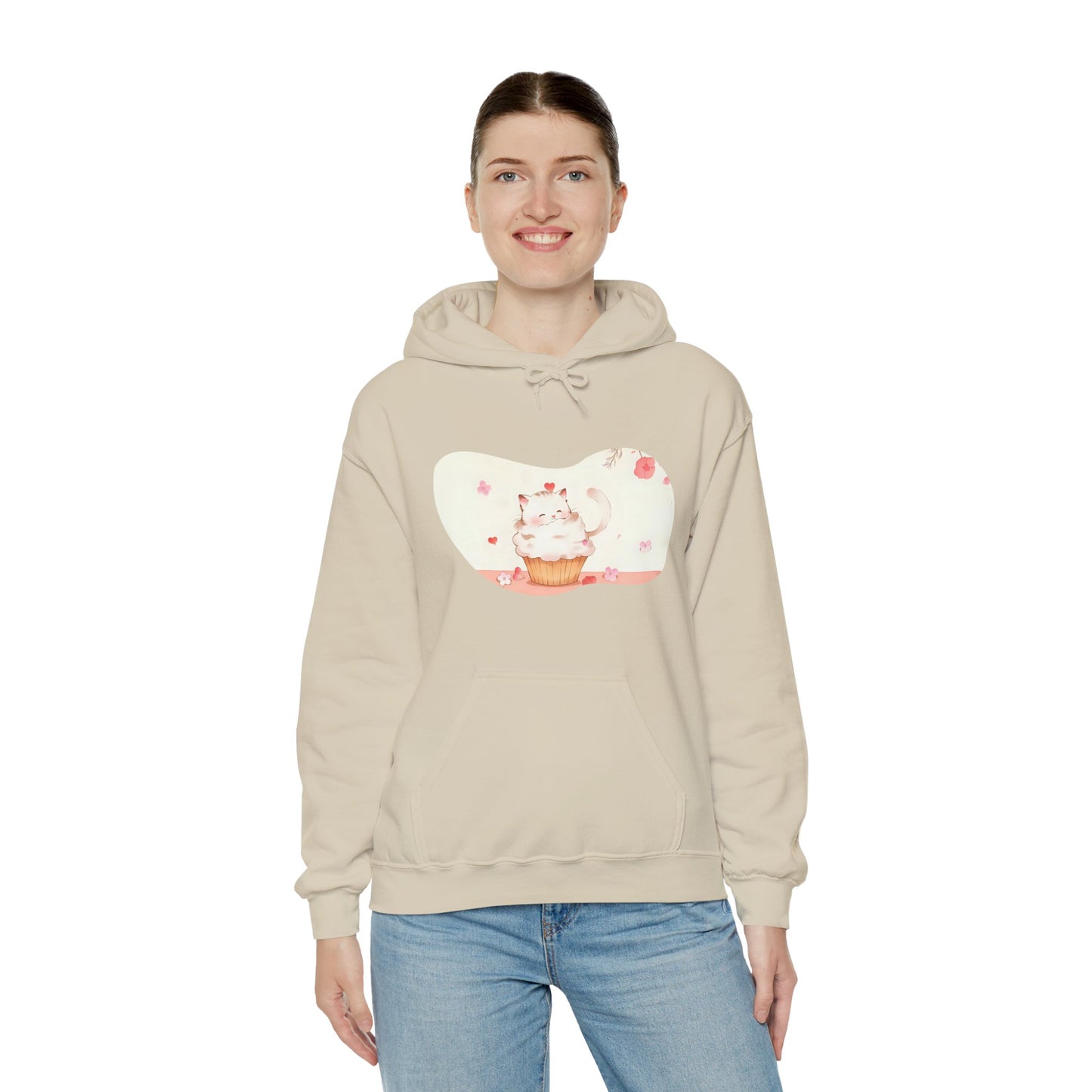 Sweet Treats Unisex Hoodie - Cute Cat Cupcake Design, Cozy Gift, Cat Lover Sweatshirt, Bakers, Cute Clothing, Fun Apparel